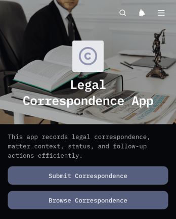 Legal Correspondence App Template
