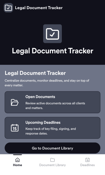 Legal Document Tracker App Template