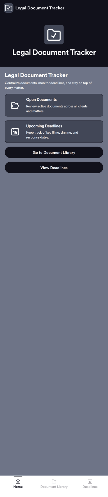 Legal Document Tracker App Template