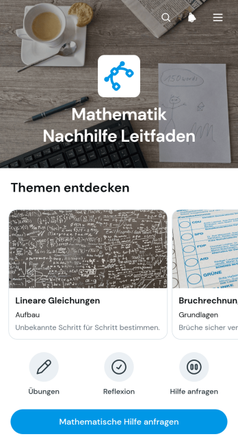 Leitfaden-App für Mathematiknachhilfe