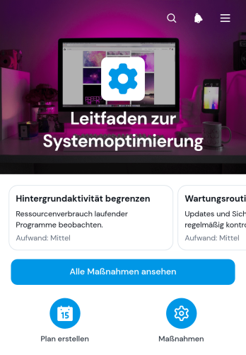 Leitfaden-App zur Systemoptimierung