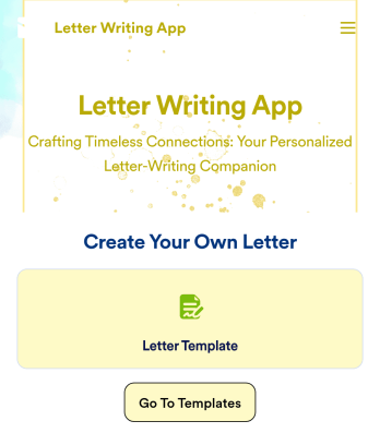 Custom Letter Writing App