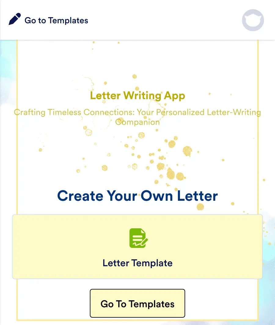 Letter writing app template jotform