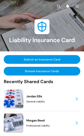 Liability Insurance Card App Template