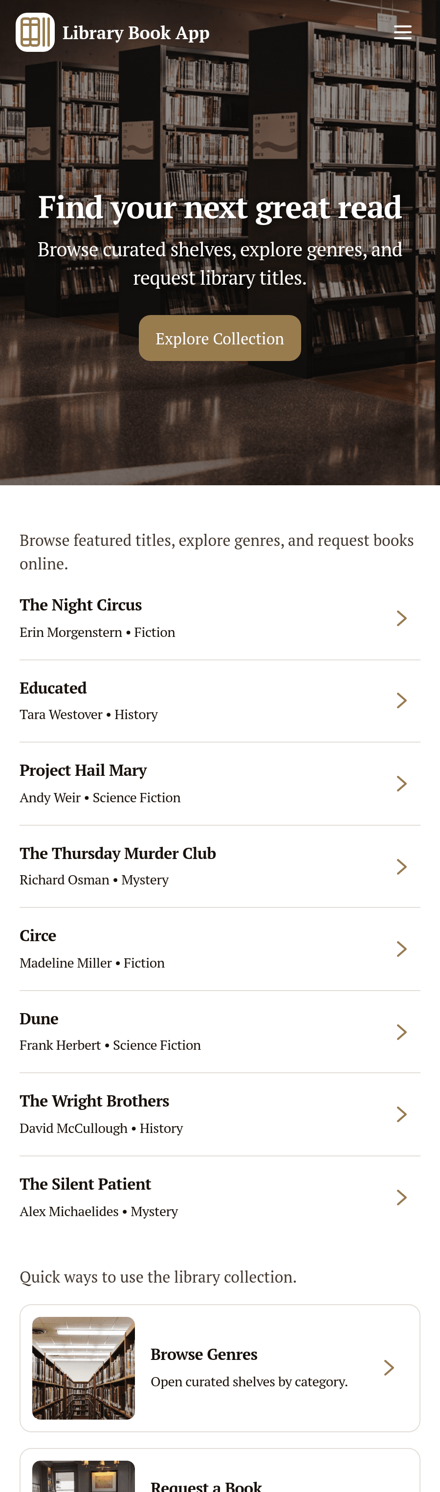 Library Book App Template | Jotform