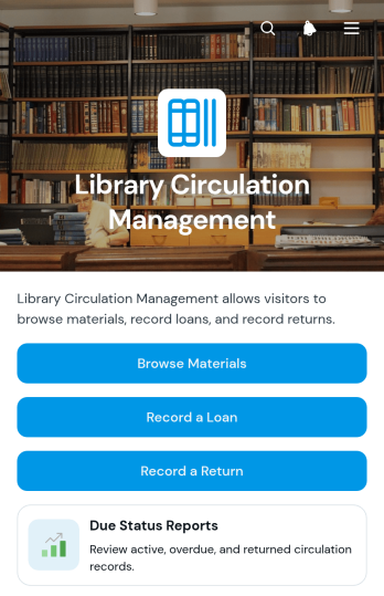Library Circulation Management App Template