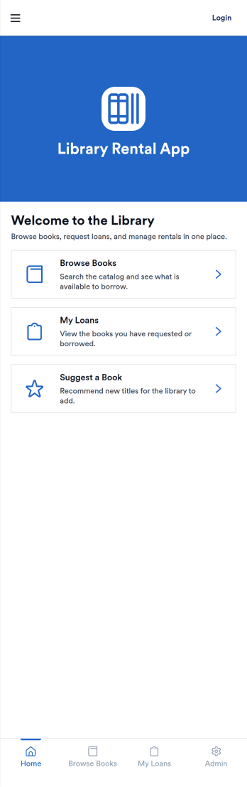 Library Rental App Template