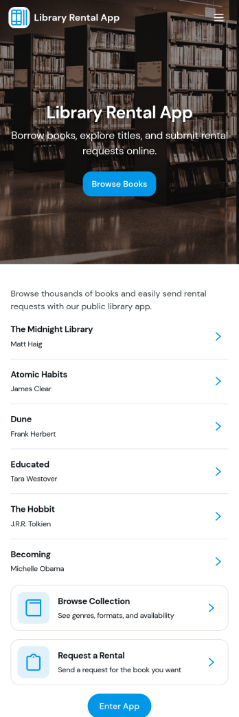 Library Rental App Template