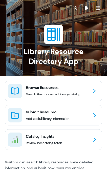 Library Resource Directory App Template
