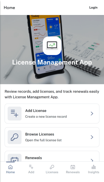 License Management App Template