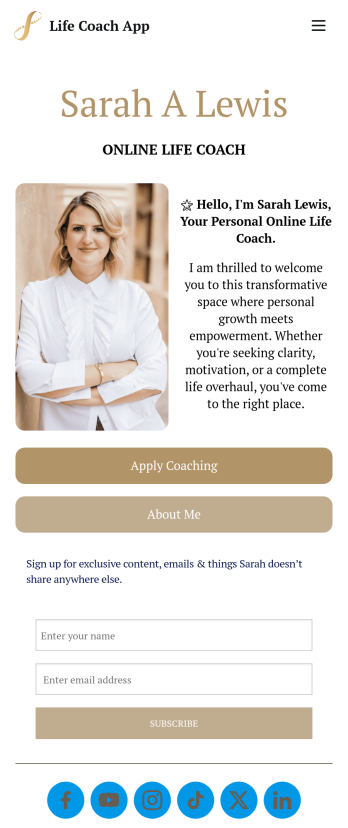 Customizable Life Coach App