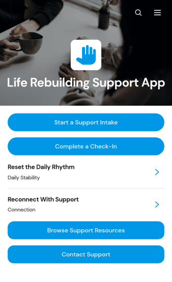 Life Rebuilding Support App Template
