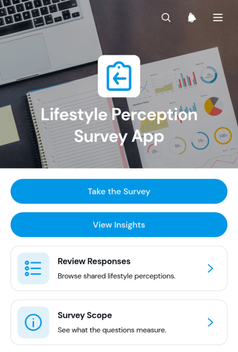 Lifestyle Perception Survey App Template