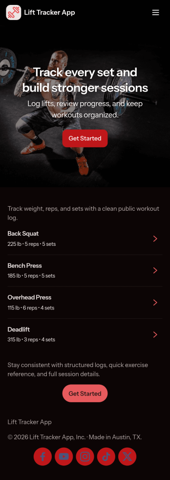 Lift Tracker App Template