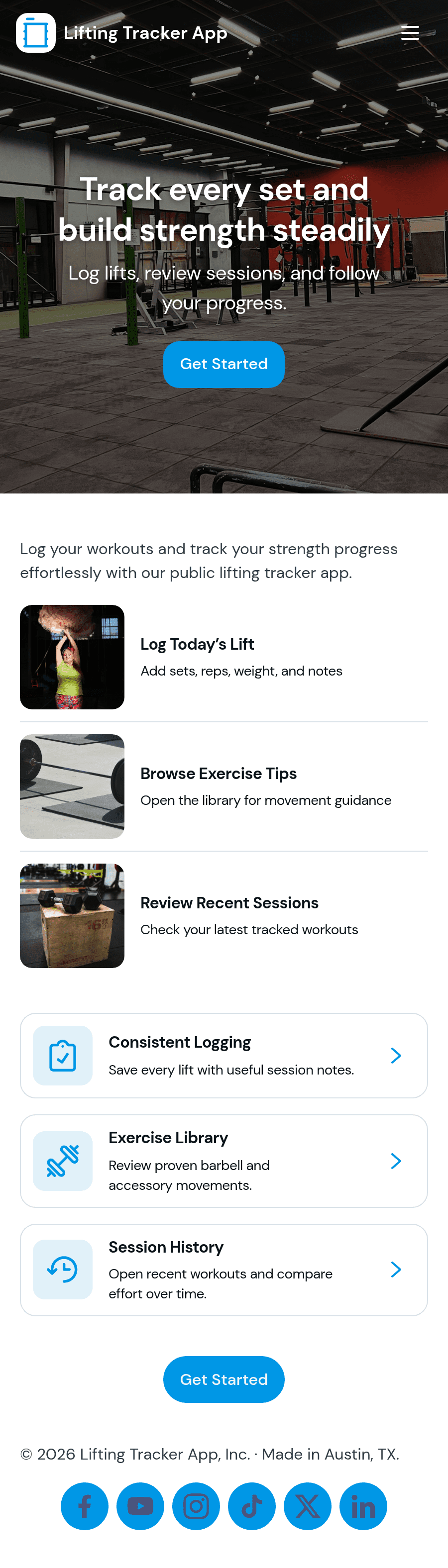 Lifting Tracker App Template | Jotform