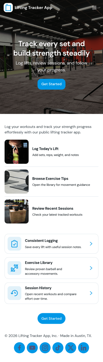 Lifting Tracker App Template