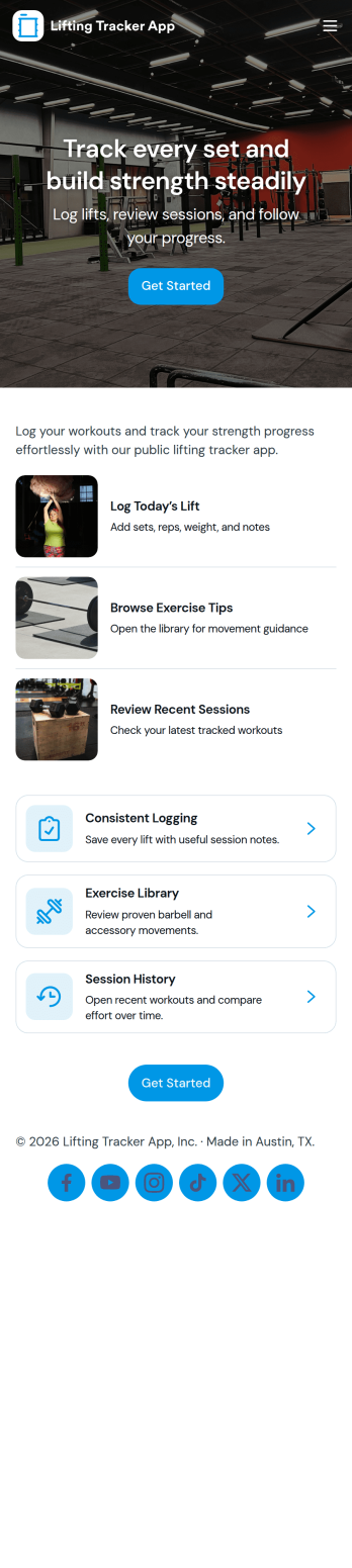 Lifting Tracker App Template