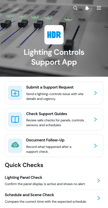 Lighting Controls Support App Template