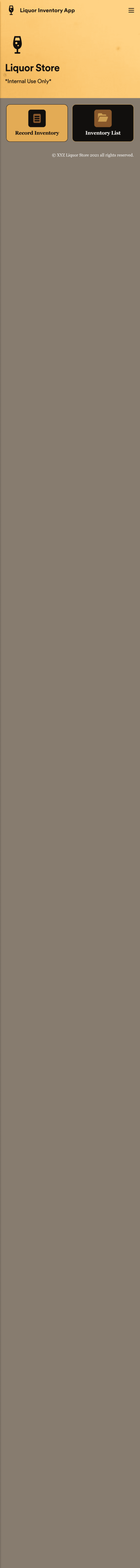 Liquor Inventory App Template