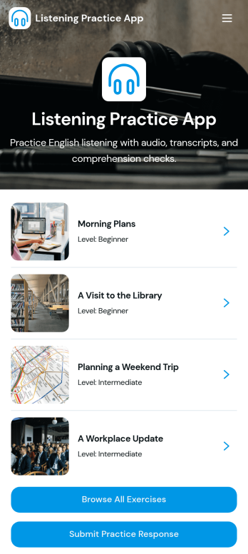Listening Practice App Template