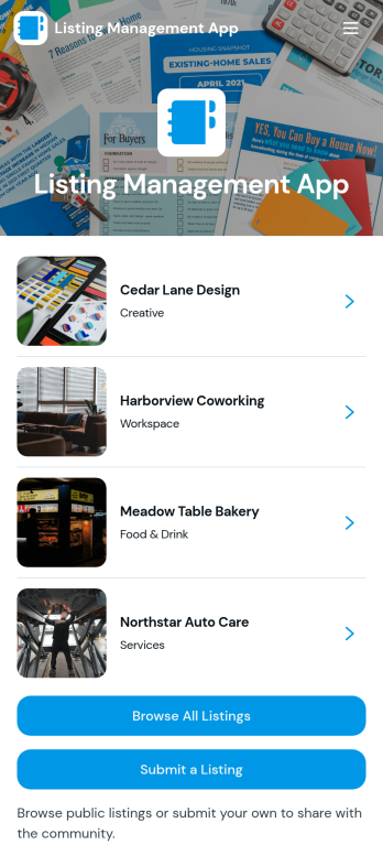Listing Management App Template