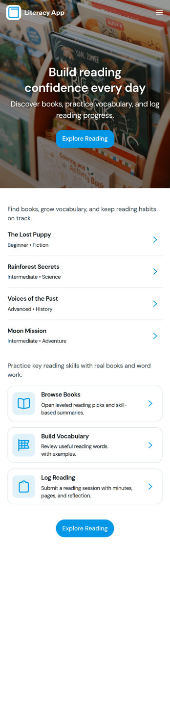 Literacy App Template