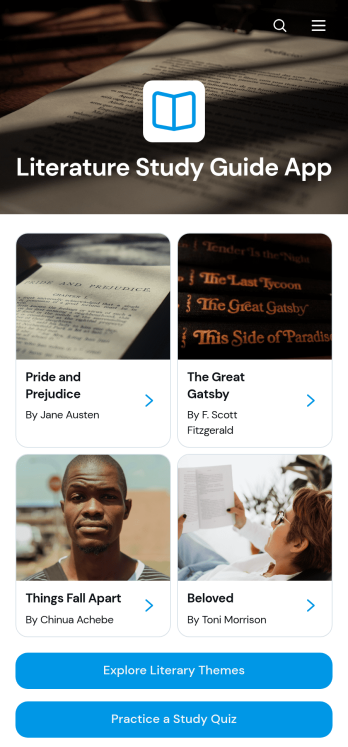 Literature Study Guide App Template