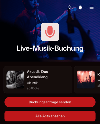 Livemusik-Buchungs-App