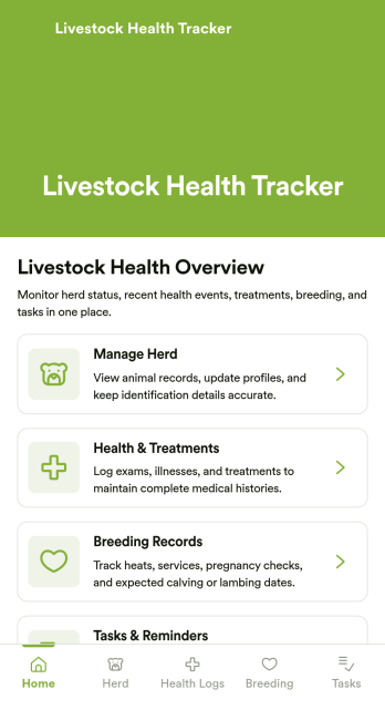 Livestock Health Tracker App Template