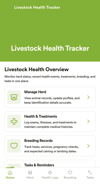 Livestock Health Tracker App Template