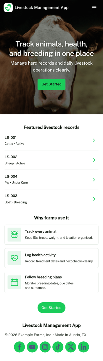 Livestock Management App Template