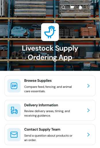 Livestock Supply Ordering App Template