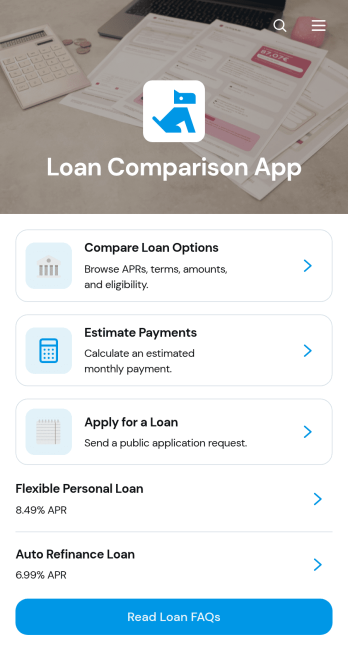 Loan Comparison App Template