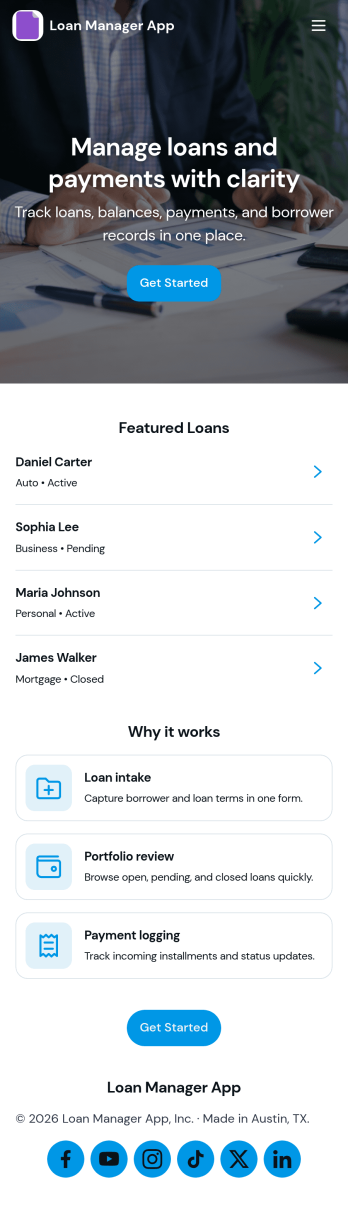Loan Manager App Template