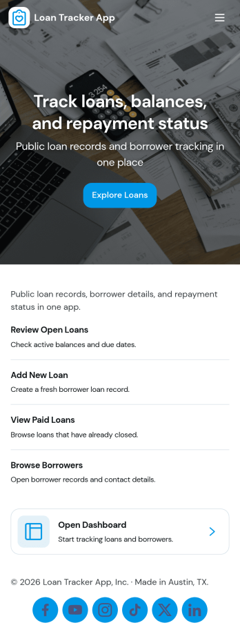 Loan Tracker App Template