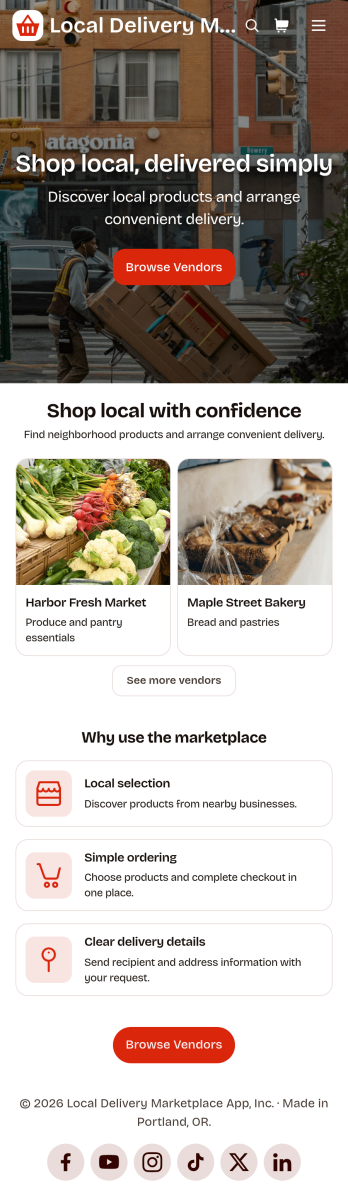 Local Delivery Marketplace App Template