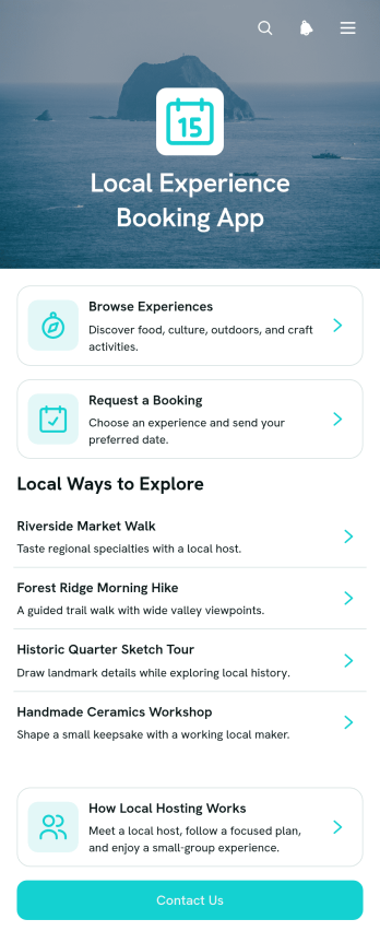 Local Experience Booking App Template