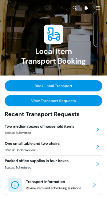 Local Item Transport Booking App Template