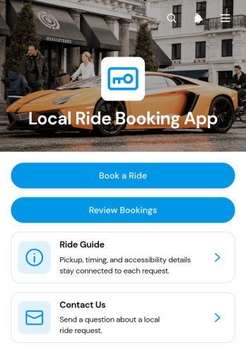 Local Ride Booking App Template