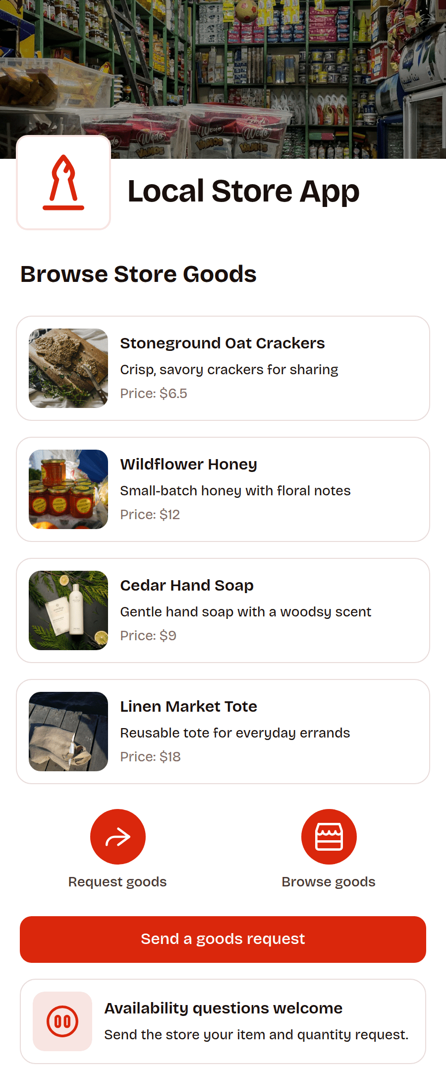Local Store App Template | Jotform