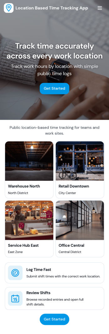 Location Based Time Tracking App Template