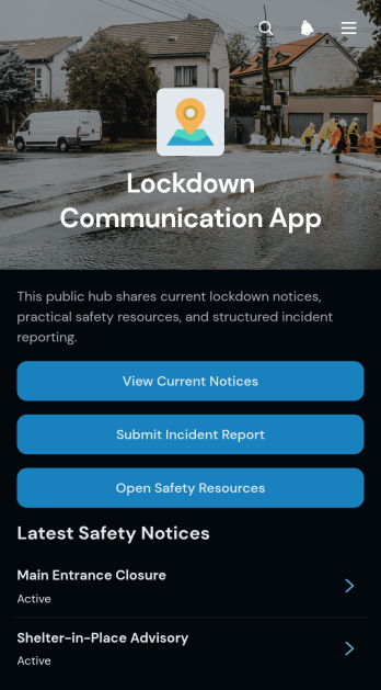 Lockdown Communication App Template