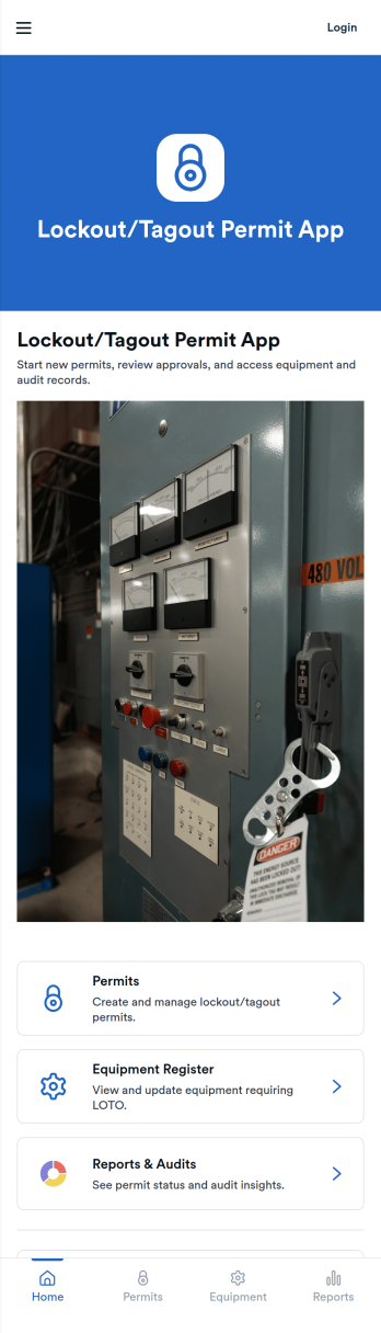 Lockout Tagout Permit App Template