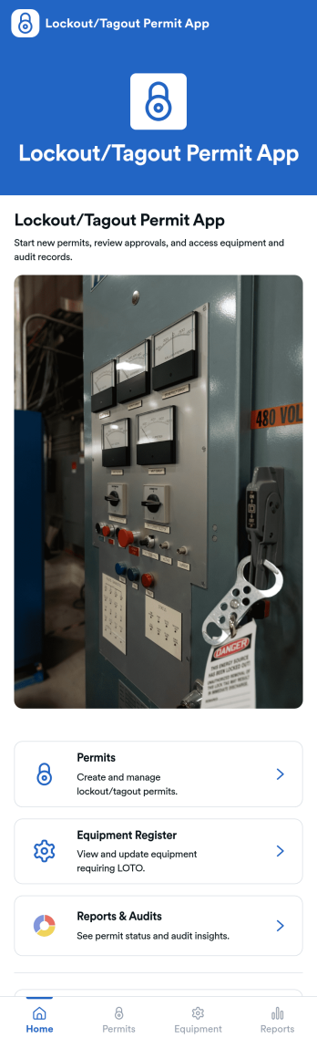 Lockout Tagout Permit App Template