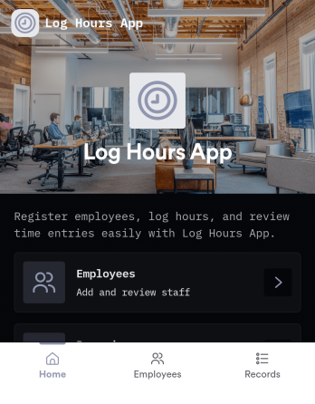 Log Hours App Template