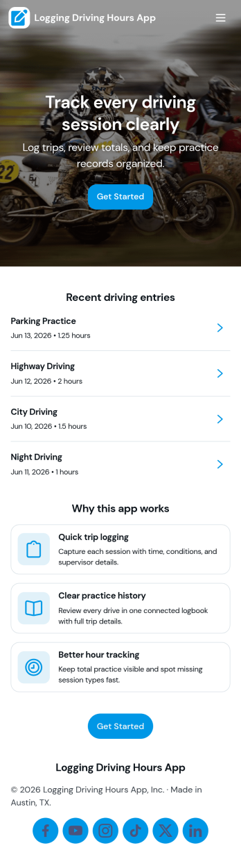 Logging Driving Hours App Template