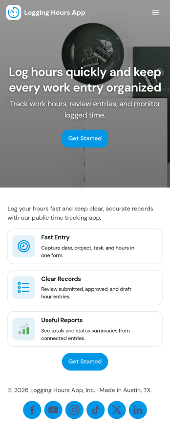 Logging Hours App Template