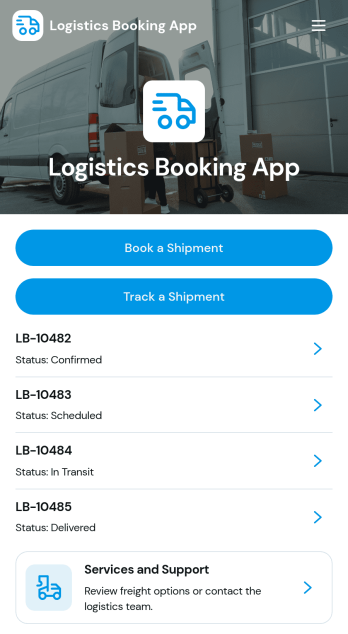 Logistics Booking App Template