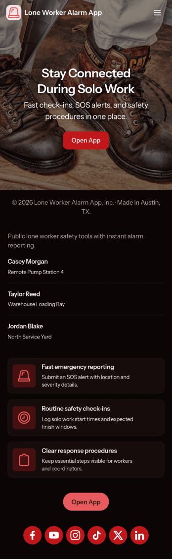 Lone Worker Alarm App Template