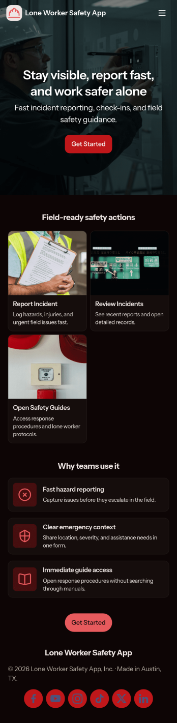 Lone Worker Safety App Template